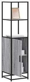 Armário alto 35,5x35x139 cm madeira e metal cinza sonoma