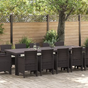 Conjunto de Jantar de Jardim vidaXL de 13 Peças com Almofadas de Ratta