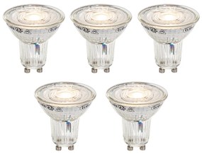 Conjunto de 5 lâmpadas LED GU10 50mm reguláveis em Kelvin transparentes 4,9W 400 lm 2200-3000K