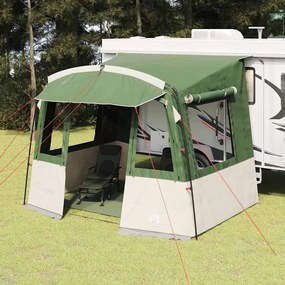 vidaXL Tenda de porta-malas para Caravana Verde 352 x 250 x 240 cm