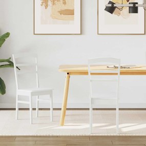 vidaXL Cadeira de jantar 2 pcs Branco Madeira de Borracha Sólida