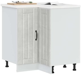 vidaXL Armário base canto cozinha Lucca madeira cinzento cimento
