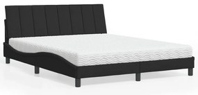 Cama com colchão 160x200 cm veludo preto