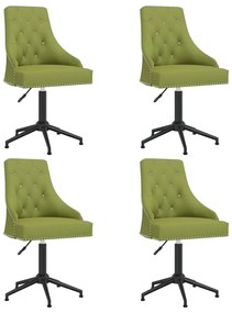 vidaXL Cadeiras de jantar giratórias 4 pcs veludo verde-claro