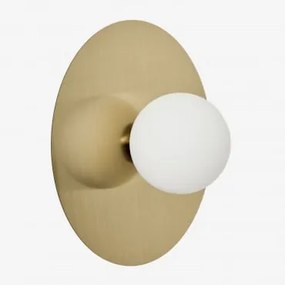 Aplique De Parede Para Banheiro Em Ferro E Vidro Anine Ø30 Cm & Dourado - Sklum