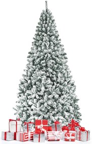 Árvore de Natal Nevado 270 cm com agulhas de PVC de 1498 pontas 152 x 275 cm Branco e Verde