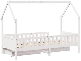 Estrutura de cama infantil c/ gavetas 90x200 cm pinho maciço