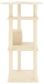 Árvore para gatos c/ postes arranhadores sisal 123 cm cor creme