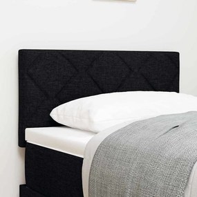 vidaXL Cabeceira em Tecido Preto com Design de Blocos de Diamante, 80 cm