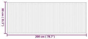 Tapete retangular 80x200 cm bambu cor natural
