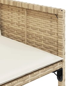 13 pcs conjunto de jantar p/ jardim com almofadões vime PE bege