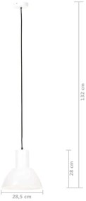 Candeeiro suspenso redondo 25 W 28,5 cm E27 branco