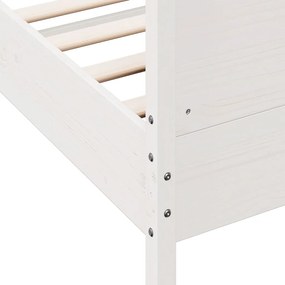 Cama sem colchão 135x190 cm madeira de pinho maciça branco