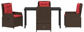 Conjunto de Jantar para Jardim 5 Peças em Rattan Sintético Marrom