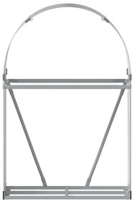 Suporte de lenha 80x45x120 cm aço galvanizado cinza-claro