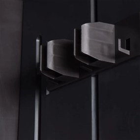Armário de arrumação para jardim 65x45x172 cm vime PP preto