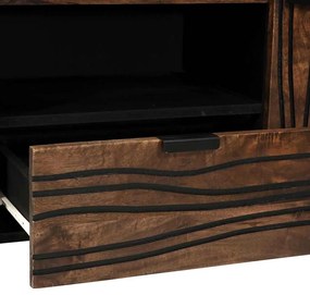 Armário de TV - 105 x 33,5 x 46 cm, Feito de Madeira Maciça de Manga.