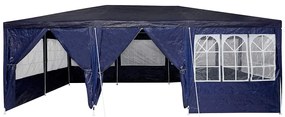 Tenda para festas com 10 lados azuis 6x4 m PE
