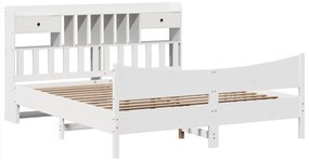 Cama sem colchão 180x200 cm madeira de pinho maciça branco