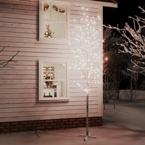 vidaXL Árvore c/ 672 luzes LED 400 cm bétula branco quente