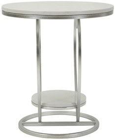 MESA DE APOIO CORAÇÃO Ø 40X45,5 CM PRATA E BRANCO