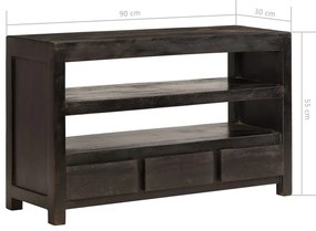 Móvel de TV madeira de acácia maciça 90x30x55 cm castanho escuro