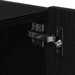 Armário de TV vidaXL com Luzes LED Carvalho Preto 100x35x31 cm