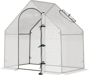 Outsunny Estufa, acessível, 1,80 x 1,00 x 1,68 m, estufa de filme, lona robusta, branco | Aosom Portugal