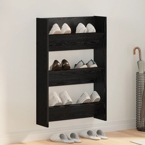 vidaXL Armários para Sapatos de Parede Carvalho preto 60 x 18 x 60 cm