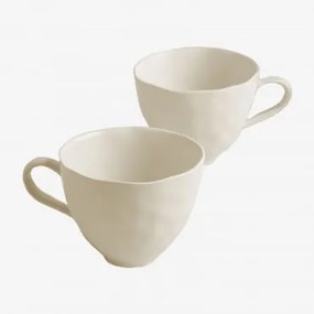 Pack De 2 Chávenas 40 Cl Em Grés Belvere Gardénia Branco - Sklum