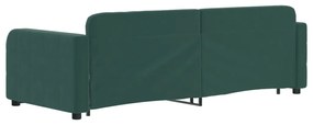 Sofá-cama com gavetão 80x200 cm veludo verde-escuro