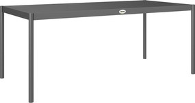 Outsunny Mesa de Jantar de Jardim em Aço Mesa de Jardim para 8 Pessoas com Tampo de Ripas Retangular 186x90x74 cm Cinza Escuro | Aosom Portugal