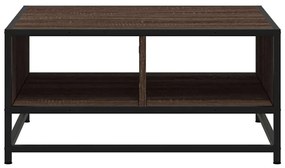 Mesa de centro derivados de madeira e metal carvalho castanho