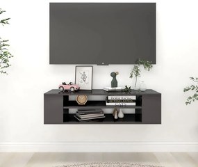 vidaXL Armário TV suspenso derivados de madeira cinza brilhante