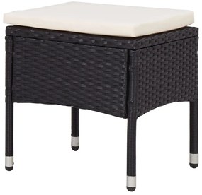 5 pcs conjunto jantar p/ exterior vime PE madeira acácia preto