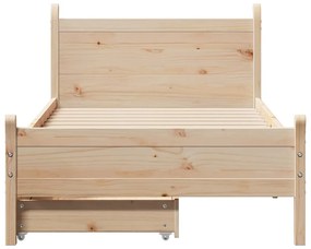 Cama sem colchão 75x190 cm madeira de pinho maciça