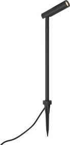 Foco de jardim moderno 12V preto 10cm incl. LED IP65 - Voltaire Lino