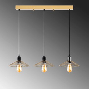 Candeeiro de Teto Kila – Dourado Brilhante – 98 x 25 x 114 cm