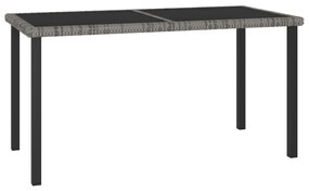 vidaXL Mesa de jantar para jardim 140x70x73 cm vime PE cinzento
