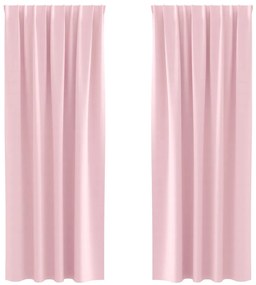 Cortinas com cortinas 2 pcs Rosa Bebê 245 x 140 cm Poliéster