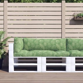 vidaXL Almofadões p/ móveis paletes 3 pcs tecido oxford padrão folhas