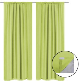 vidaXL Cortinas blackout 2 pcs camada dupla 140x245 cm verde
