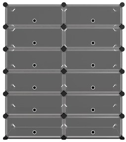 Sapateira 94,5x36,5x106 cm PP preto