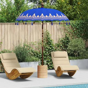 vidaXL Parasol Balinês Azul (180-190) x 260 cm
