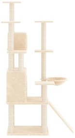 Árvore para gatos c/ postes arranhadores sisal 154 cm cor creme