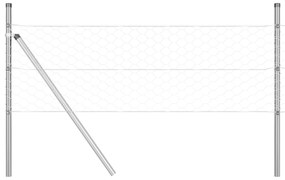 Cerca Hexagonal vidaXL 0,5x50 m de Aço Galvanizado