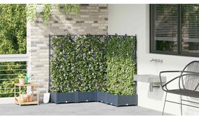 Floreira com Treliça 5 pcs Cinza 120x120x125.5 cm