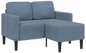 vidaXL Sofá 2 lugares com Chaise em L 125 cm linho azul