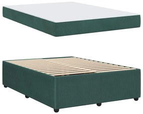 Estrutura de cama com colchão Verde-escuro 140 x 200 cm Veludo