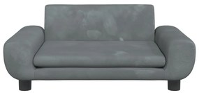 Sofá infantil 70x45x33 cm veludo cinzento-escuro